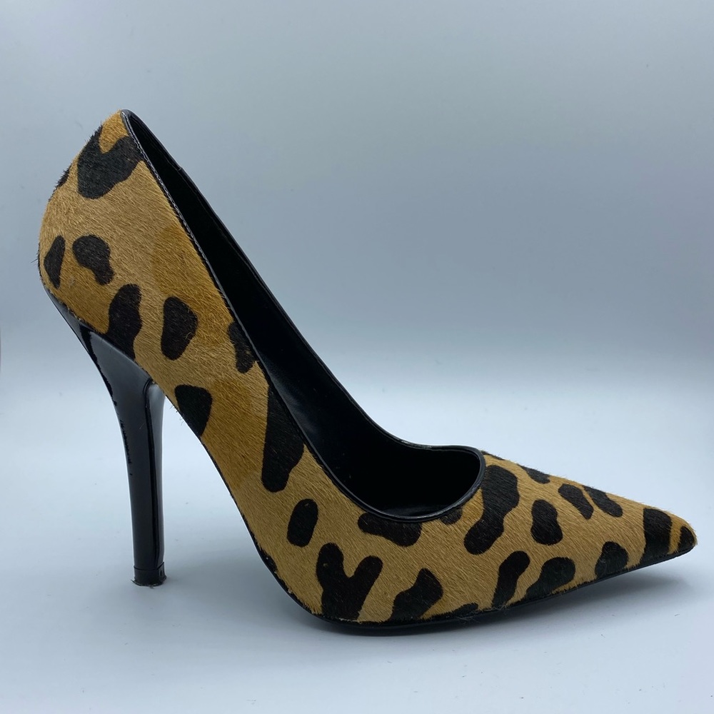 Aldo faux Fur Animal Print Heels - Picture 3 of 8